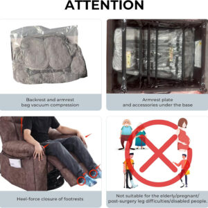 Recliner Chair Modern Ergonomic Lounge Single Sofa Seat Living Room Gravity Recliners Foam Filling 2 Cup Holders & Side Pocket