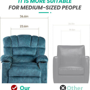 Recliner Chair Modern Ergonomic Lounge Single Sofa Seat Living Room Gravity Recliners Foam Filling 2 Cup Holders & Side Pocket