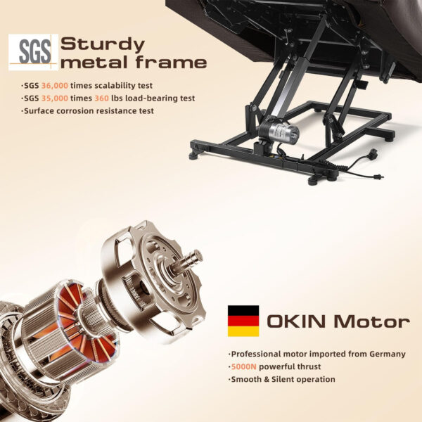 Large Power Lift Chairs Recliners for Elderly with Heated and Massage, Overstuffed Adjustable Lift Chairs, 3 Positions, Breathable Leather, USB-A and USB-C, Cup Holder, Side Pocket Dark Brown