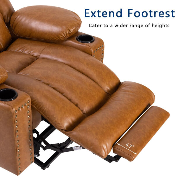 Large Power Lift Chairs Recliners for Elderly with Heated and Massage, Overstuffed Adjustable Lift Chairs, 3 Positions, Breathable Leather, USB-A and USB-C, Cup Holder, Side Pocket Dark Brown