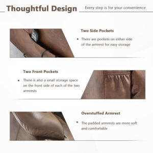 Lay Flat Lift Recliner Chair with Massage & Heat for Elderly People, Electric Power Lift Chair w/Dual Motor, 2 Stainless Steel Cup Holders and 2 Remote Controls, Breathable Leather Grey