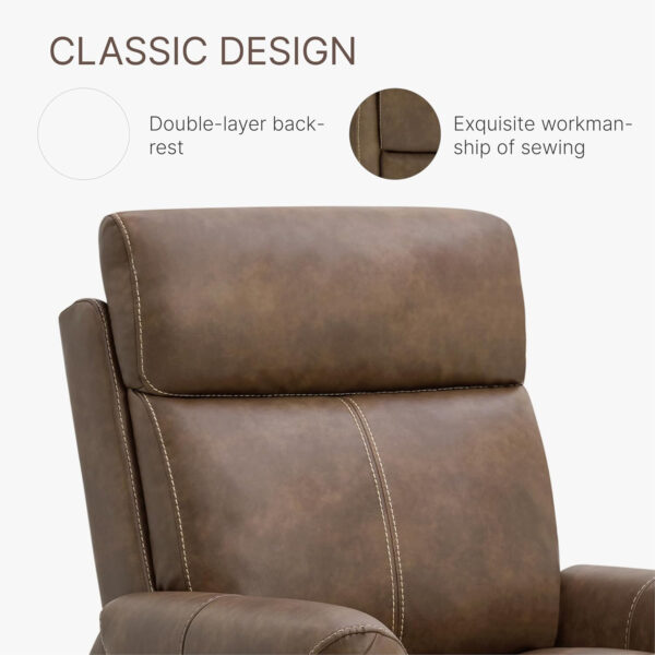 Leather Recliner Chair for Adults Wall Hugger RV Recliner with USB Charging Ports Electric Power Reclining Sofa for Living Room Home Theater Seating Bedroom
