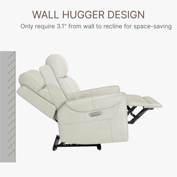 Leather Recliner Chair for Adults Wall Hugger RV Recliner with USB Charging Ports Electric Power Reclining Sofa for Living Room Home Theater Seating Bedroom