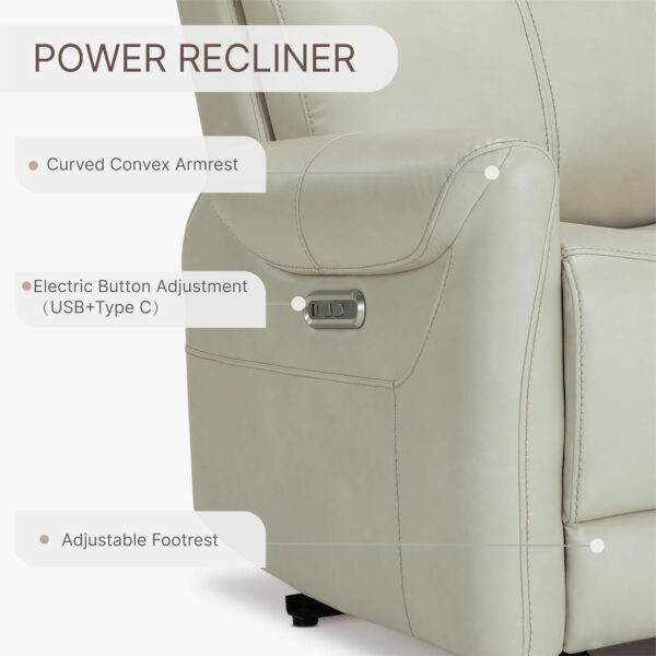 Leather Recliner Chair for Adults Wall Hugger RV Recliner with USB Charging Ports Electric Power Reclining Sofa for Living Room Home Theater Seating Bedroom