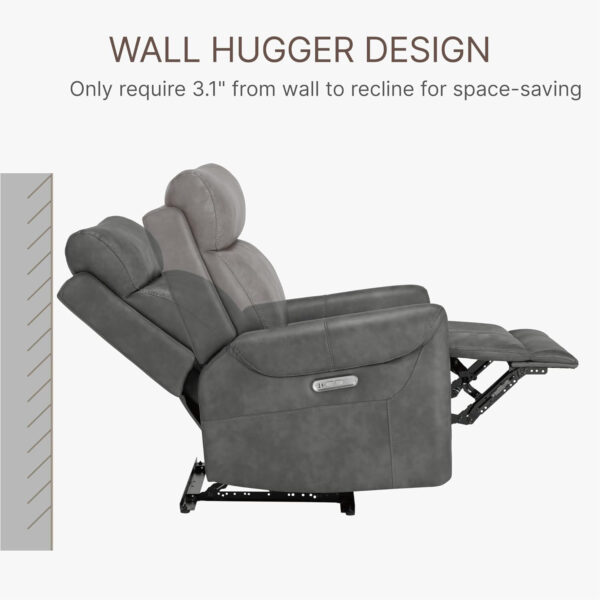 Leather Recliner Chair for Adults Wall Hugger RV Recliner with USB Charging Ports Electric Power Reclining Sofa for Living Room Home Theater Seating Bedroom