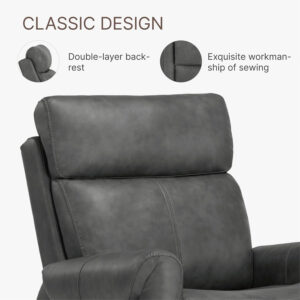 Leather Recliner Chair for Adults Wall Hugger RV Recliner with USB Charging Ports Electric Power Reclining Sofa for Living Room Home Theater Seating Bedroom