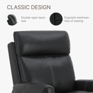 Leather Recliner Chair for Adults Wall Hugger RV Recliner with USB Charging Ports Electric Power Reclining Sofa for Living Room Home Theater Seating Bedroom