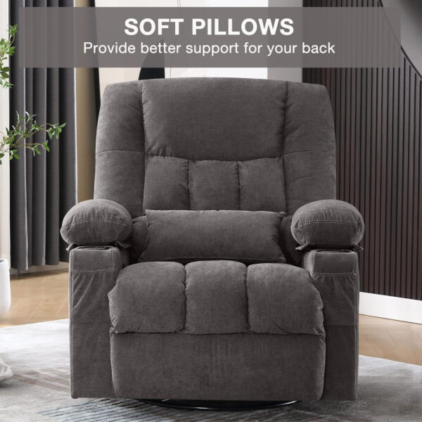 68868d3768909bbe4e91bb13b22693d560c5ad0274234e863b129.jpg Massage Swivel Rocker Recliner Chair with Vibration Massage and Heat Ergonomic Lounge Chair for Living Room with Rocking Function and Side Pocket, 2 Cup Holders, USB Charge Port