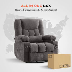 68868d3a3be12b15059784b97e02c85a1c718f64fde74ea9b5126.jpg Massage Swivel Rocker Recliner Chair with Vibration Massage and Heat Ergonomic Lounge Chair for Living Room with Rocking Function and Side Pocket, 2 Cup Holders, USB Charge Port