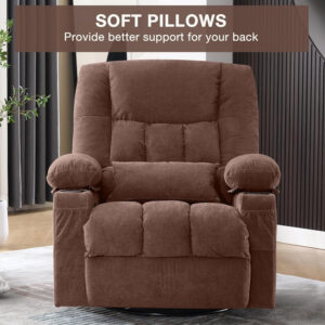 68868d535013dbdee0edccb160fce42362e7ee5eaa57ecf9398d3.jpg Massage Swivel Rocker Recliner Chair with Vibration Massage and Heat Ergonomic Lounge Chair for Living Room with Rocking Function and Side Pocket, 2 Cup Holders, USB Charge Port