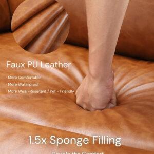 GarveeHome Oversized Recliner Chair - Faux PU Leather Manual Recliner for Adults, Lazy Chair with 1.5X Sponge Comfort Arm and Back for Living Room, Bedroom