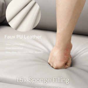 GarveeHome Oversized Recliner Chair - Faux PU Leather Manual Recliner for Adults, Lazy Chair with 1.5X Sponge Comfort Arm and Back for Living Room, Bedroom