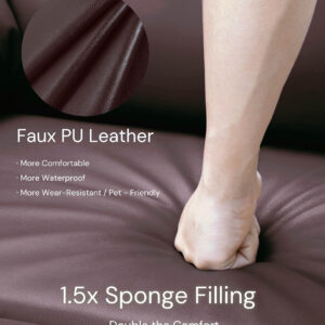 GarveeHome Oversized Recliner Chair - Faux PU Leather Manual Recliner for Adults, Lazy Chair with 1.5X Sponge Comfort Arm and Back for Living Room, Bedroom