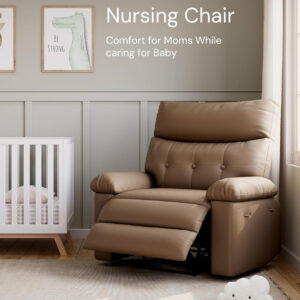 GarveeHome Oversized Recliner Chair - Faux PU Leather Manual Recliner for Adults, Lazy Chair with 1.5X Sponge Comfort Arm and Back for Living Room, Bedroom