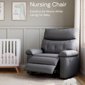 GarveeHome Oversized Recliner Chair - Faux PU Leather Manual Recliner for Adults, Lazy Chair with 1.5X Sponge Comfort Arm and Back for Living Room, Bedroom