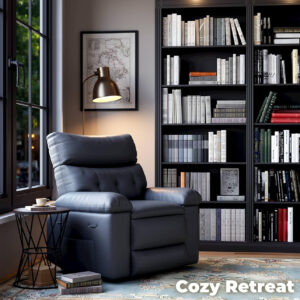 GarveeHome Oversized Recliner Chair - Faux PU Leather Manual Recliner for Adults, Lazy Chair with 1.5X Sponge Comfort Arm and Back for Living Room, Bedroom