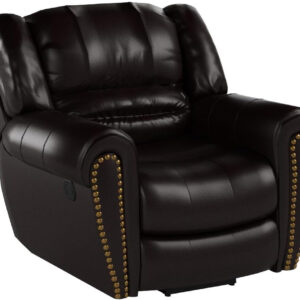 CANMOV Leather Recliner Chair, Classic and Traditional Manual Recliner Chair with Comfortable Arms and Back Single Sofa for Living Room, Nut Brown