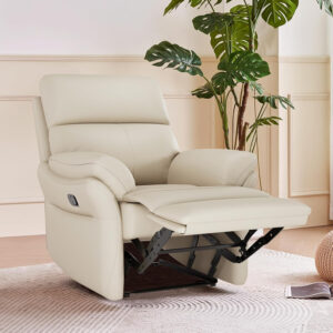 Genuine Leather Recliner Chair, Top Grain Leather, Italian Water-Washing Process, Recliner Chairs for Adults, for Living Room, Theater Seating, Bedroom. R1, Beige