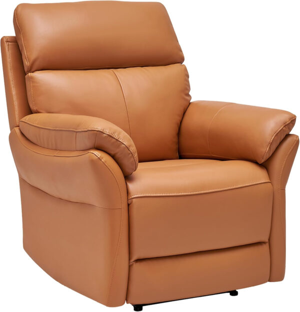 Genuine Leather Recliner Chair, Top Grain Leather, Italian Water-Washing Process, Recliner Chairs for Adults, for Living Room, Theater Seating, Bedroom. R1, Beige