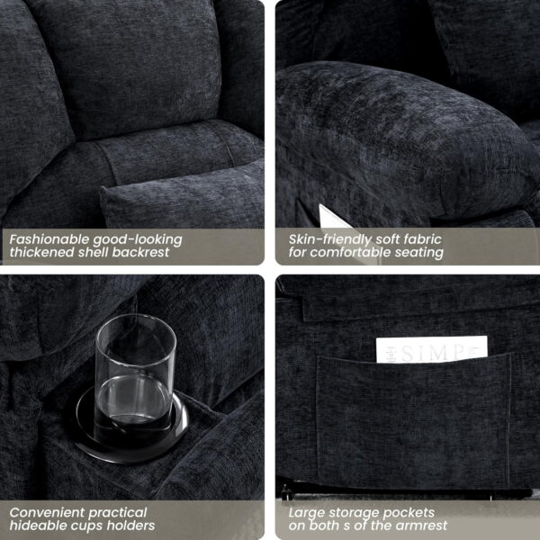 Oversized Recliner Chair Extra Wide Large Recliner for Adults 350lbs with Lumbar Support Pillow Nursery Chair Living Room (Manual, BROWN-6002)