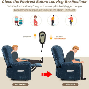 Oversized Recliner Chair Extra Wide Large Recliner for Adults 350lbs with Lumbar Support Pillow Nursery Chair Living Room (Manual, BROWN-6002)