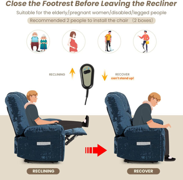 Oversized Recliner Chair Extra Wide Large Recliner for Adults 350lbs with Lumbar Support Pillow Nursery Chair Living Room (Manual, BROWN-6002)