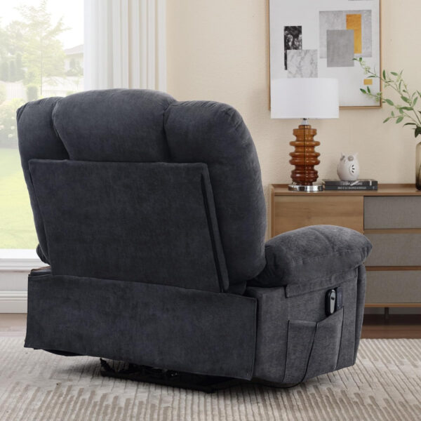 Oversized Recliner Chair Extra Wide Large Recliner for Adults 350lbs with Lumbar Support Pillow Nursery Chair Living Room (Manual, BROWN-6002)