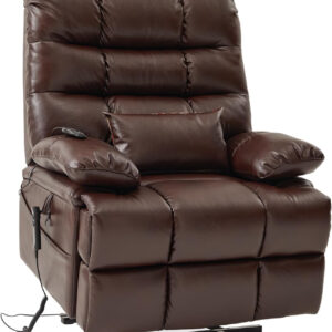 68868facd8452beff5a048d5a3dd11eeb950d99b8c6bfa1c5e3a5.jpg DYNOX 400lbs Lift Chairs for Big & Tall Seniors Power Lay Flat Recliner Extra Large Wide Oversized Lift Sofa with Heat Massage Electric Lift Recliner Chair Bed(9205,Faux Leather, Dark Brown)