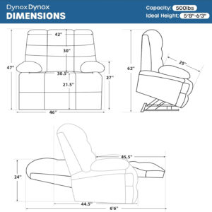 68868fb4eb7fbb7b53ec14e927e4b60f8a87ceac7e8906e666d68.jpg DYNOX 400lbs Lift Chairs for Big & Tall Seniors Power Lay Flat Recliner Extra Large Wide Oversized Lift Sofa with Heat Massage Electric Lift Recliner Chair Bed(9205,Faux Leather, Dark Brown)