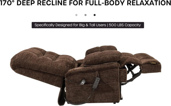 68868fb646e409f22da1dd85b8b1a2ab26fc2208a6437913fcaec.jpg DYNOX 400lbs Lift Chairs for Big & Tall Seniors Power Lay Flat Recliner Extra Large Wide Oversized Lift Sofa with Heat Massage Electric Lift Recliner Chair Bed(9205,Faux Leather, Dark Brown)