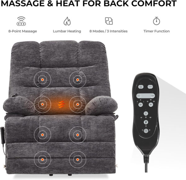 68868fc09c47d3494d8829f8eb489f8000b24d72216647d7e6497.jpg DYNOX 400lbs Lift Chairs for Big & Tall Seniors Power Lay Flat Recliner Extra Large Wide Oversized Lift Sofa with Heat Massage Electric Lift Recliner Chair Bed(9205,Faux Leather, Dark Brown)