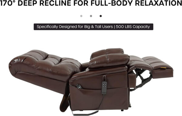 68868fdc017e6ef099345fbafc25f53d1bddc11acab260fa6efd8.jpg DYNOX 400lbs Lift Chairs for Big & Tall Seniors Power Lay Flat Recliner Extra Large Wide Oversized Lift Sofa with Heat Massage Electric Lift Recliner Chair Bed(9205,Faux Leather, Dark Brown)