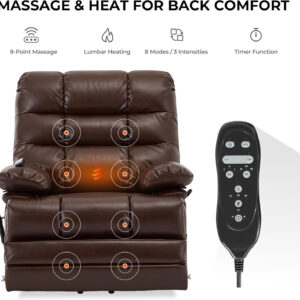 68869009b8c406b75fc4bf99a3f335ae45a598a795f5bc90a0e82.jpg DYNOX 400lbs Lift Chairs for Big & Tall Seniors Power Lay Flat Recliner Extra Large Wide Oversized Lift Sofa with Heat Massage Electric Lift Recliner Chair Bed(9205,Faux Leather, Dark Brown)