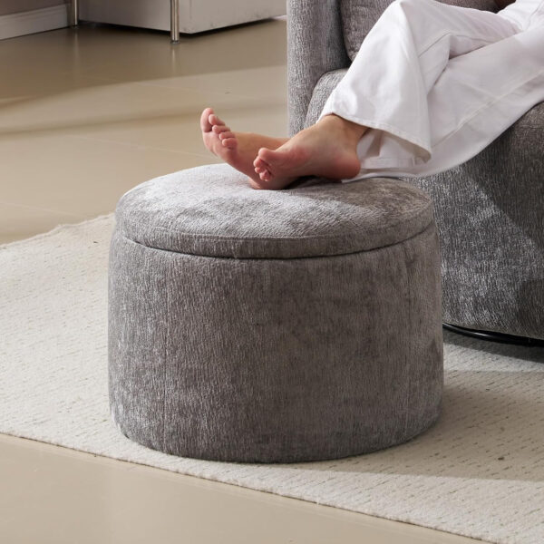 Oversized Swivel Rocker Recliner with Massage and Heat, 26" Extra Wide Swivel Nursery Recliner with Adjustable Headrest, Manual Rocker Recliner Chair with Two Removable Pillows for Living Room, Beige