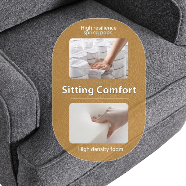 Classic Manual Recliner Chair for Adults, Soft Fabric Overstuffed Reclining Sofa Chair with Padded Backrest, Heavy Duty Recliners for Living Room, Grey