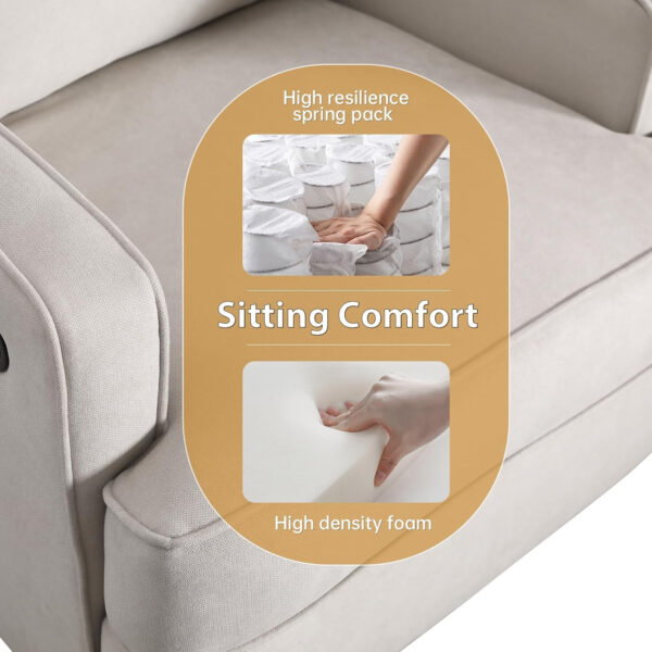 Classic Manual Recliner Chair for Adults, Soft Fabric Overstuffed Reclining Sofa Chair with Padded Backrest, Heavy Duty Recliners for Living Room, Grey