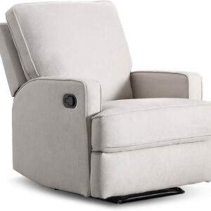 Classic Manual Recliner Chair for Adults, Soft Fabric Overstuffed Reclining Sofa Chair with Padded Backrest, Heavy Duty Recliners for Living Room, Grey