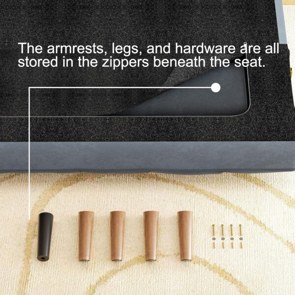 6886e3b6b00fdc2fa5ffc5b4e4fa7d41ce97afb420eba843ef32f.jpg 75" Linen Futon Sofa Bed, Convertible Futon Couch Bed, Comfy Love Seat Sleeper Bed with Adjustable Backrest, Small Couches for Small Spaces, Living Room, Bedroom and Office (Dark Gray)