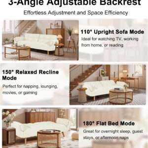 6886e3baeabc6b807c776afe65027e303320c5c056b8b69bc54bf.jpg 75" Linen Futon Sofa Bed, Convertible Futon Couch Bed, Comfy Love Seat Sleeper Bed with Adjustable Backrest, Small Couches for Small Spaces, Living Room, Bedroom and Office (Dark Gray)