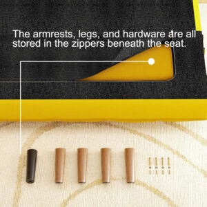 6886e3c9a26966c524a4e3ec39cf1d0c672728ee004a768e971cc.jpg 75" Linen Futon Sofa Bed, Convertible Futon Couch Bed, Comfy Love Seat Sleeper Bed with Adjustable Backrest, Small Couches for Small Spaces, Living Room, Bedroom and Office (Dark Gray)