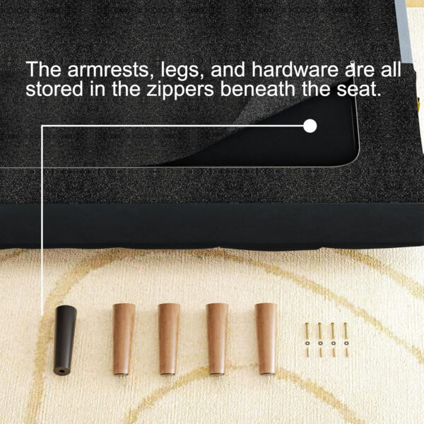 6886e3d4437afd17b604560671d510e9c91e28dd867f4f455c8fd.jpg 75" Linen Futon Sofa Bed, Convertible Futon Couch Bed, Comfy Love Seat Sleeper Bed with Adjustable Backrest, Small Couches for Small Spaces, Living Room, Bedroom and Office (Dark Gray)