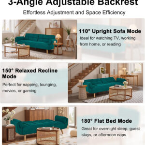 6886e3d8b4079bae8f23b3e0ab52b75a2740bc2bfb242929af7ca.jpg 75" Linen Futon Sofa Bed, Convertible Futon Couch Bed, Comfy Love Seat Sleeper Bed with Adjustable Backrest, Small Couches for Small Spaces, Living Room, Bedroom and Office (Dark Gray)