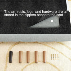 6886e3ea0e53c87a0d9b903141a4647aa6e08a4738ad9c1883a5b.jpg 75" Linen Futon Sofa Bed, Convertible Futon Couch Bed, Comfy Love Seat Sleeper Bed with Adjustable Backrest, Small Couches for Small Spaces, Living Room, Bedroom and Office (Dark Gray)