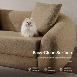 SICOTAS Sofa Couch Bed for Living Room Futon Cloud Boneless Sleeper Sofa Pull Out Convertible Floor Couch in a Box with Deep Seet 3 Seater Foam Bed No Assembly Required for Bedroom Apartment, Brown