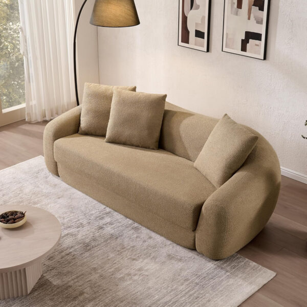 SICOTAS Sofa Couch Bed for Living Room Futon Cloud Boneless Sleeper Sofa Pull Out Convertible Floor Couch in a Box with Deep Seet 3 Seater Foam Bed No Assembly Required for Bedroom Apartment, Brown