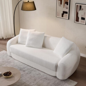 SICOTAS Sofa Couch Bed for Living Room Futon Cloud Boneless Sleeper Sofa Pull Out Convertible Floor Couch in a Box with Deep Seet 3 Seater Foam Bed No Assembly Required for Bedroom Apartment, Brown