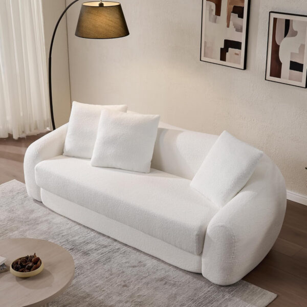 SICOTAS Sofa Couch Bed for Living Room Futon Cloud Boneless Sleeper Sofa Pull Out Convertible Floor Couch in a Box with Deep Seet 3 Seater Foam Bed No Assembly Required for Bedroom Apartment, Brown