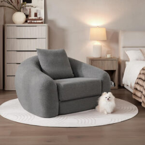 SICOTAS Sofa Couch Bed for Living Room Futon Cloud Boneless Sleeper Sofa Pull Out Convertible Floor Couch in a Box with Deep Seet 3 Seater Foam Bed No Assembly Required for Bedroom Apartment, Brown