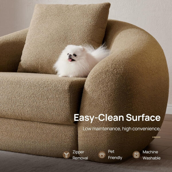 SICOTAS Sofa Couch Bed for Living Room Futon Cloud Boneless Sleeper Sofa Pull Out Convertible Floor Couch in a Box with Deep Seet 3 Seater Foam Bed No Assembly Required for Bedroom Apartment, Brown