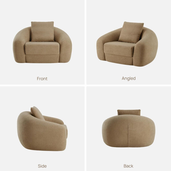 SICOTAS Sofa Couch Bed for Living Room Futon Cloud Boneless Sleeper Sofa Pull Out Convertible Floor Couch in a Box with Deep Seet 3 Seater Foam Bed No Assembly Required for Bedroom Apartment, Brown